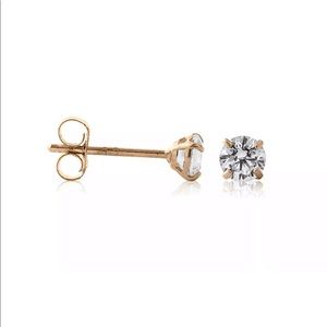 14K Yellow Gold Round 3mm Earrings 0.25CT